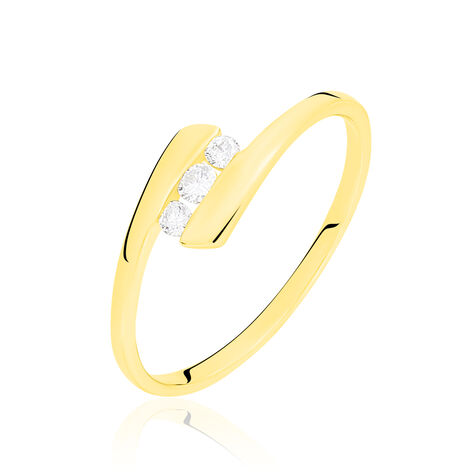 Bague Trilogie Or Jaune Diamant - Bagues avec pierre Femme | Histoire d’Or
