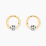 Boucles D'oreilles Puces Gisa Jaune Diamant Blanc - Clous d'oreilles Femme | Histoire d&rsquo;Or