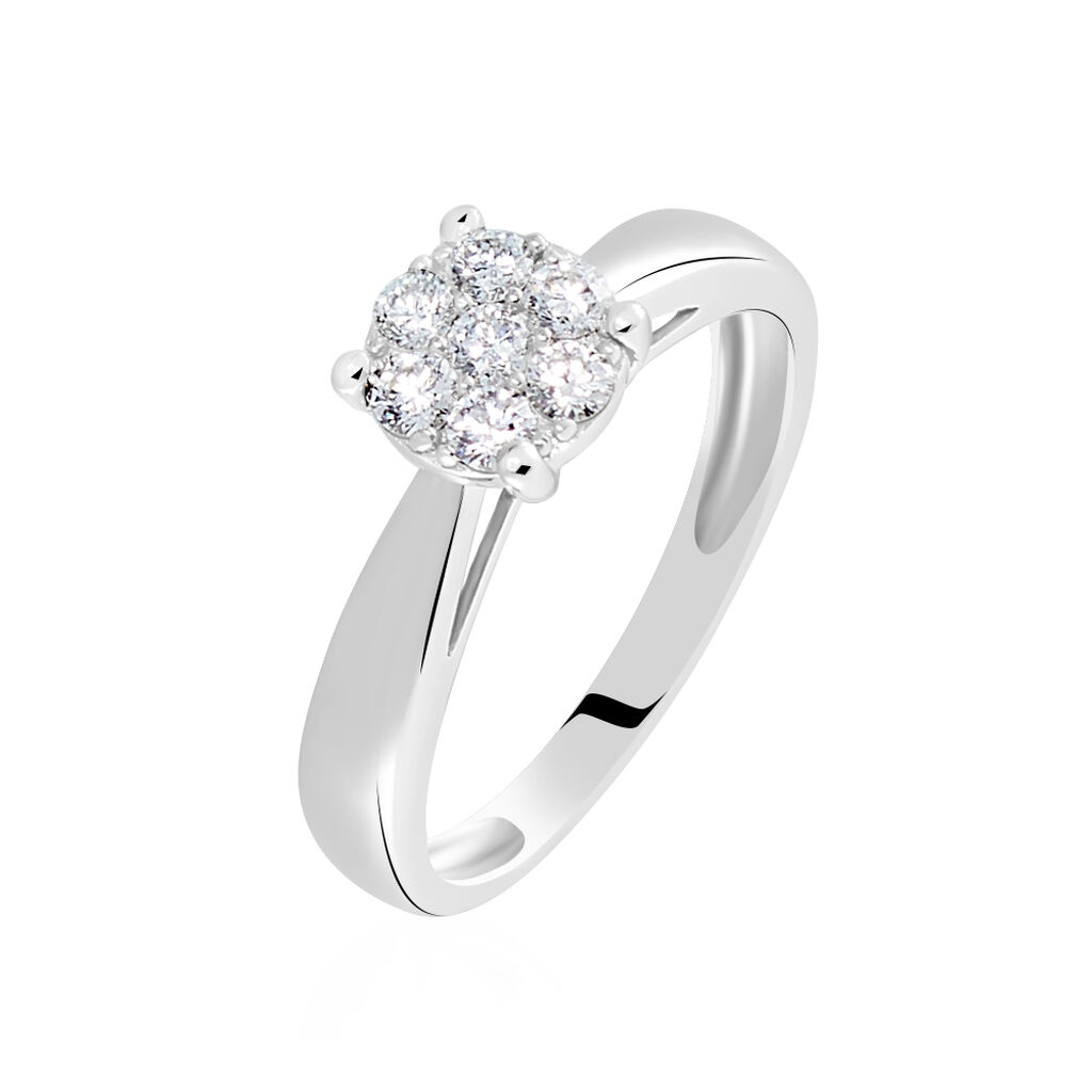 Bague Artemis Ld Platine Blanc Diamant Synth&eacute;tique - Bagues solitaires Femme | Histoire d&rsquo;Or