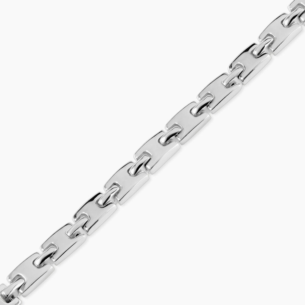 Bracelet Maille Lancelot Argent Blanc - Bracelets cha&icirc;ne Homme | Histoire d&rsquo;Or