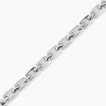 Bracelet Maille Lancelot Argent Blanc - Bracelets cha&icirc;ne Homme | Histoire d&rsquo;Or
