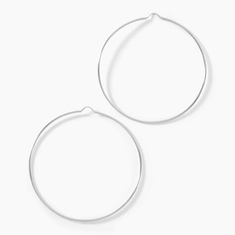 Créoles Dominae Or Blanc - Boucles d'oreilles créoles Femme | Histoire d’Or