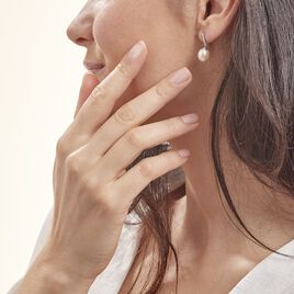 Boucles D'oreilles Pendantes Coria Argent Perle De Culture Et Oxyde - Boucles d'oreilles fantaisie Femme | Histoire d’Or