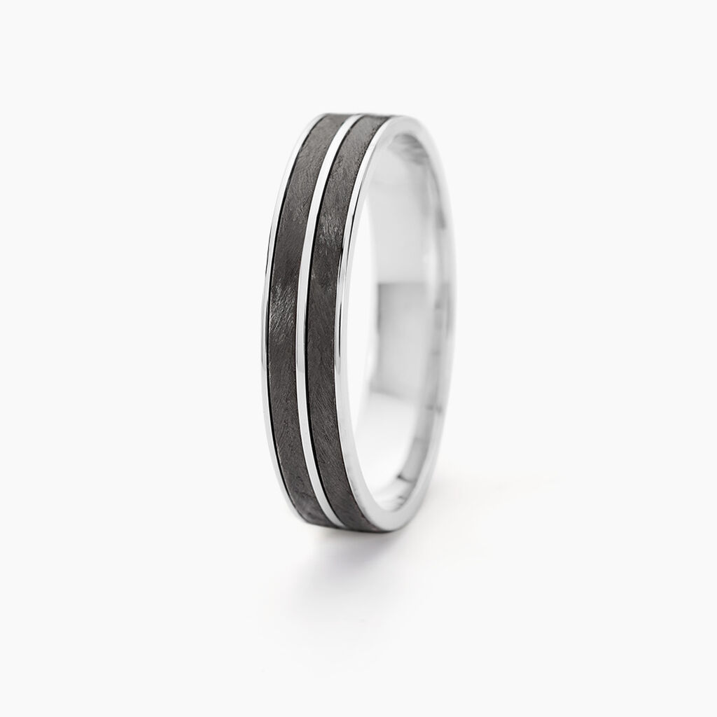 Alliance Ikhlas Ruban Plat Argent Blanc - Alliances Homme | Histoire d’Or