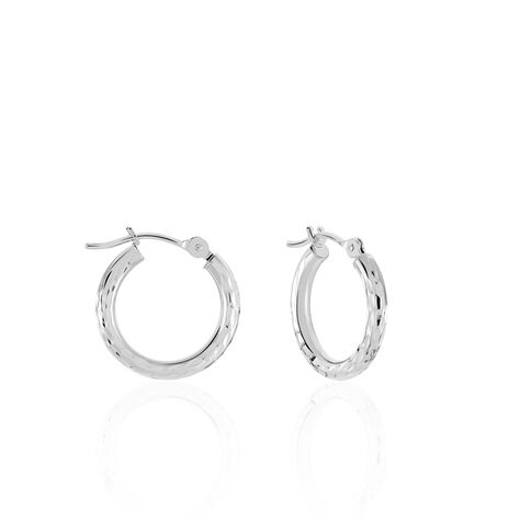 Créoles Cayla Or Blanc - Boucles d'oreilles créoles Femme | Histoire d’Or
