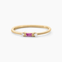 Bague Ylonna Plaque Or Jaune Pierre D'imitation Oxyde De Zirconium