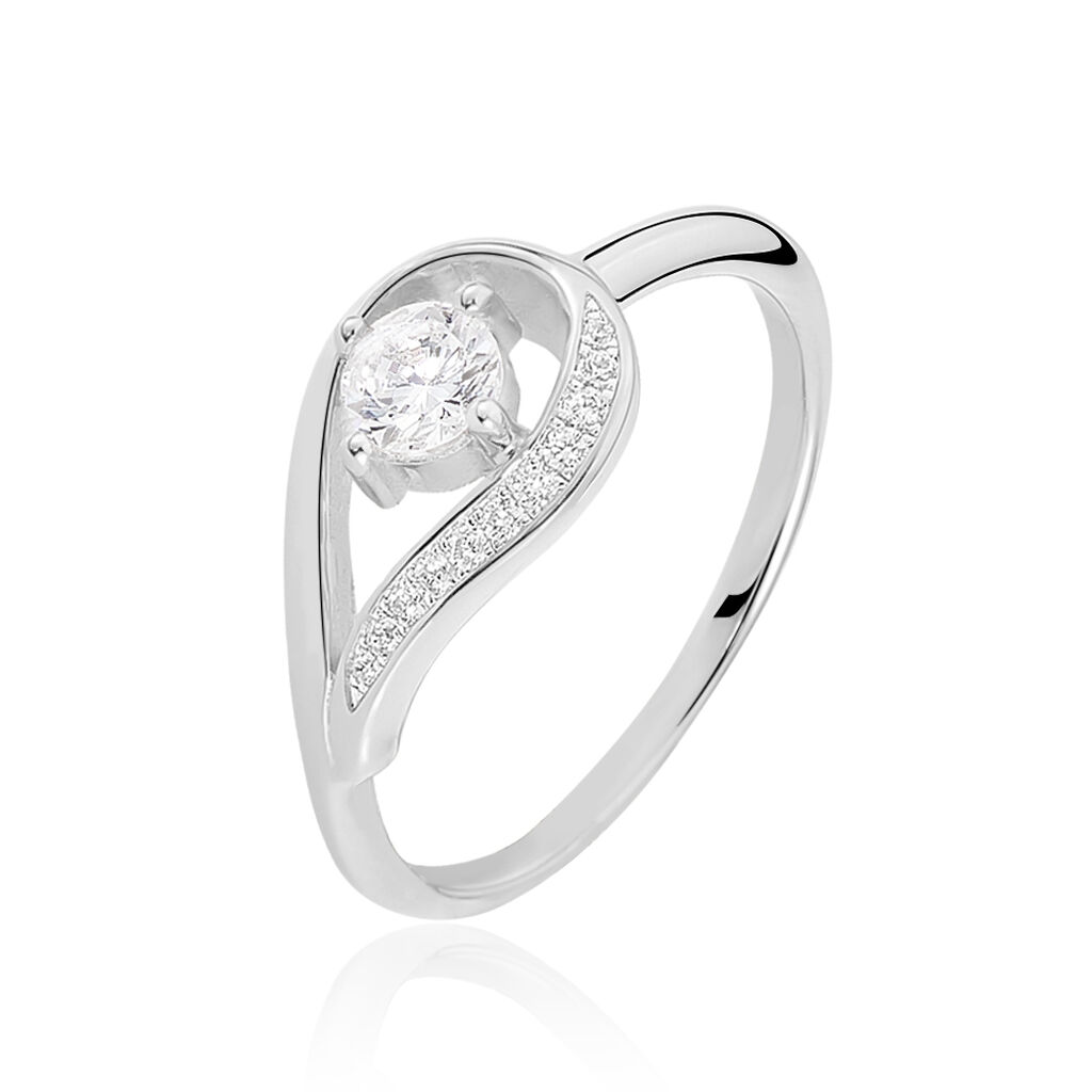 Comment Reconnaitre Un Diamant D Un Oxyde De Zirconium Bagues solitaires Géométrique / Goutte Argent Oxyde Ronde Blanc 925/