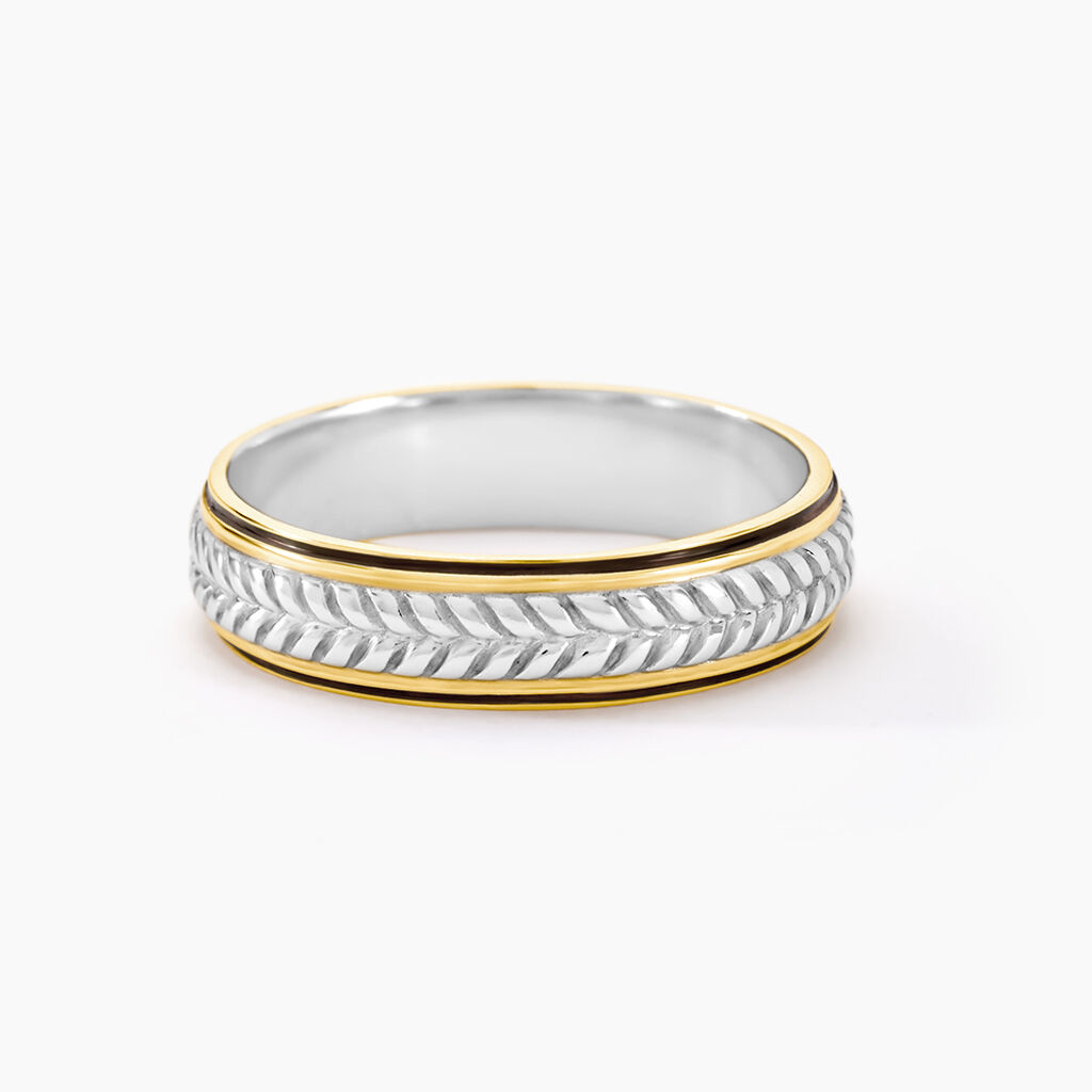 Alliance Izaak Argent Bicolore - Alliances Homme | Histoire d’Or