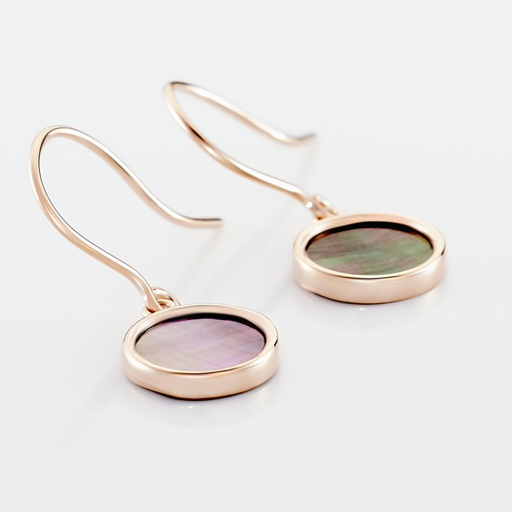 Boucles D'oreilles Pendantes Joana Or Rose Nacre - Boucles d'oreilles pendantes Femme | Histoire d’Or