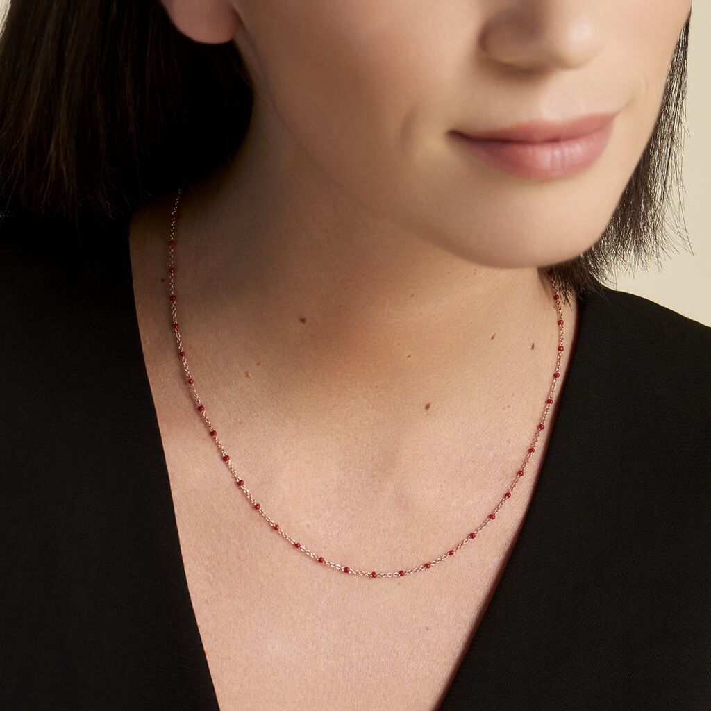 Collier Argent Rose Polka - Colliers fantaisie Femme | Histoire d’Or