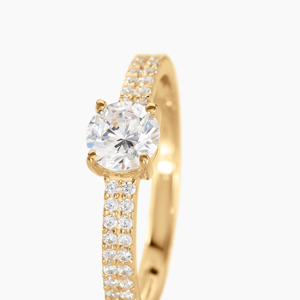 Bague Solitaire Dayna Or Jaune Oxyde De Zirconium - Bagues solitaires Femme | Histoire d&rsquo;Or