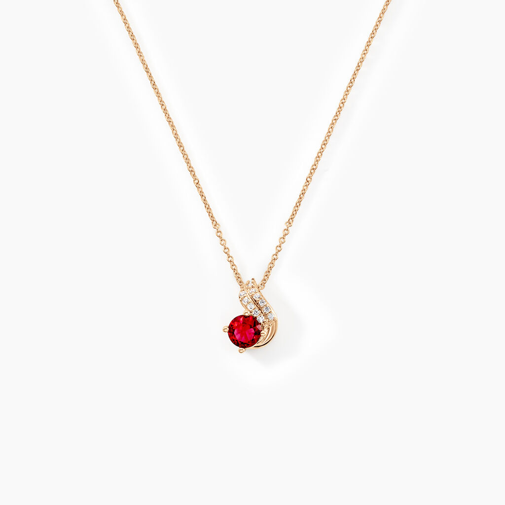 Collier Tyana Plaqué Or Jaune Pierre De Synthese Et Oxyde De Zirconium - Colliers fantaisie Femme | Histoire d’Or