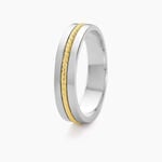 Alliance Leandro Ruban Argent Bicolore - Alliances Famille | Histoire d&rsquo;Or