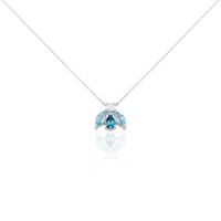 Collier Spring Or Blanc Topaze Oxyde De Zirconium
