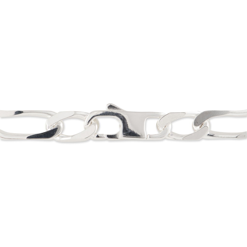 Bracelet Identit&eacute; Vila Maille Alternee 1/2 Argent Blanc - Gourmettes Homme | Histoire d&rsquo;Or