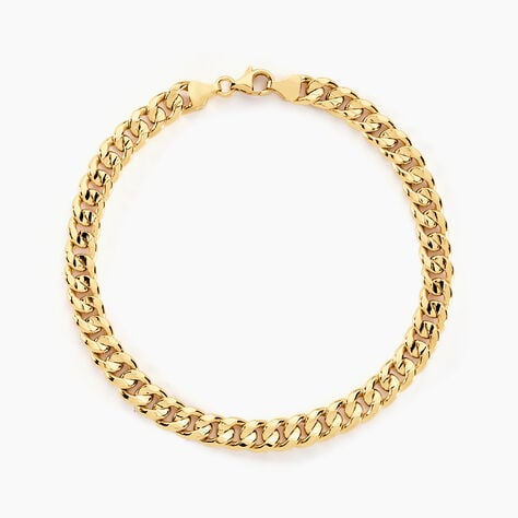 Bracelet Iris Or Jaune Maille Gourmette - Bracelets cha&icirc;ne Homme | Histoire d&rsquo;Or