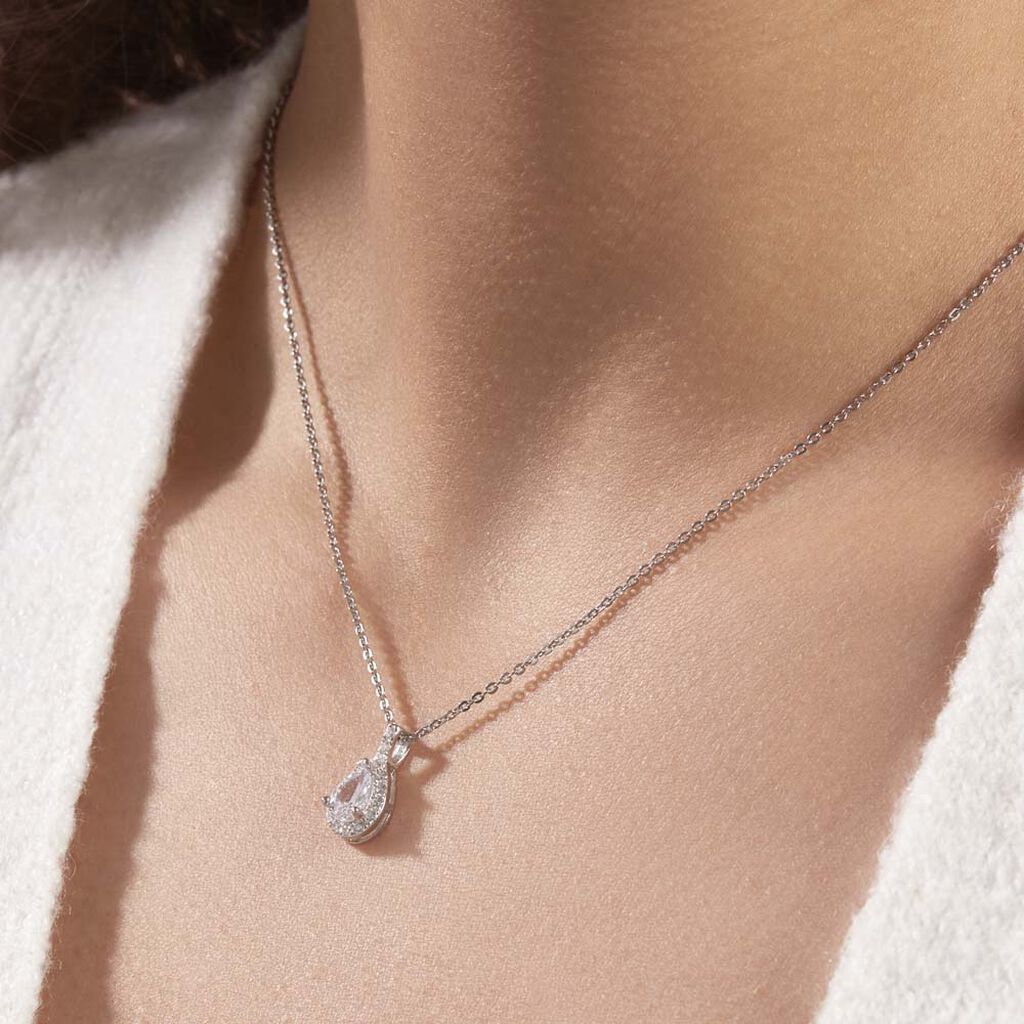 Collier Mélie Argent Blanc Oxyde De Zirconium - Colliers fantaisie Femme | Histoire d’Or