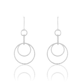 Boucles D'oreilles Pendantes Flaura Argent Blanc - Boucles d'oreilles fantaisie Femme | Histoire d’Or