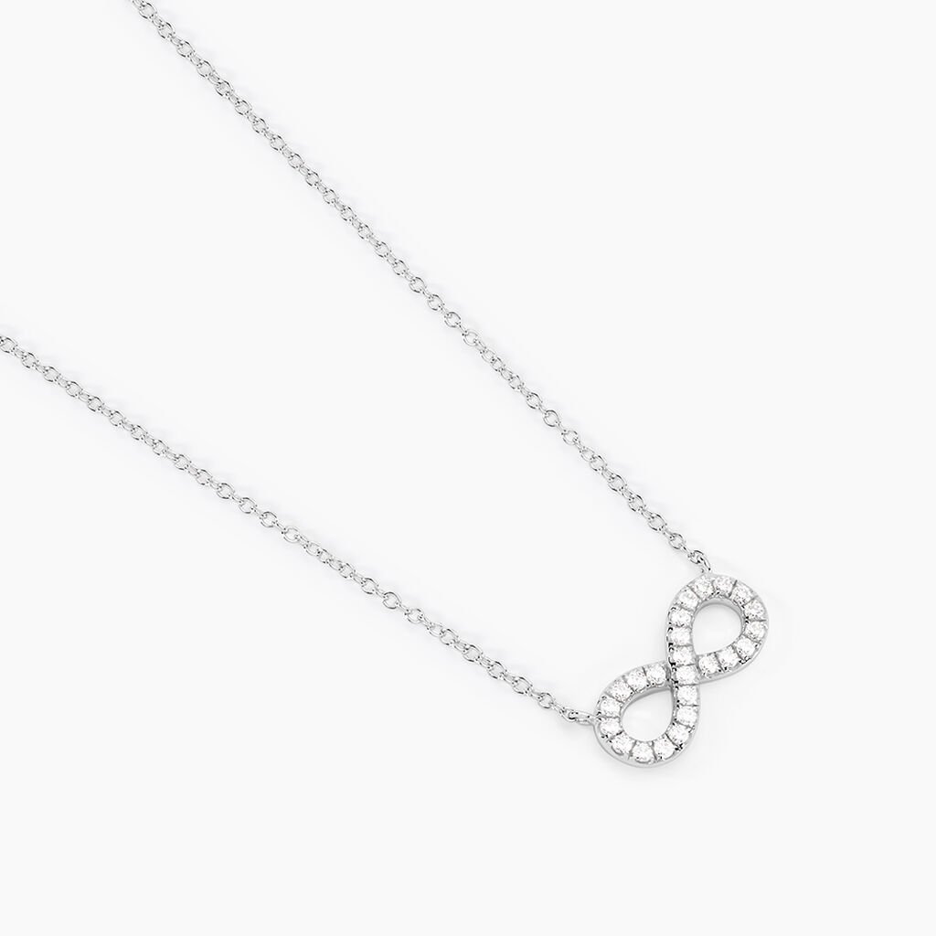 Collier Lou Argent Blanc Oxyde De Zirconium - Colliers fantaisie Femme | Histoire d&rsquo;Or