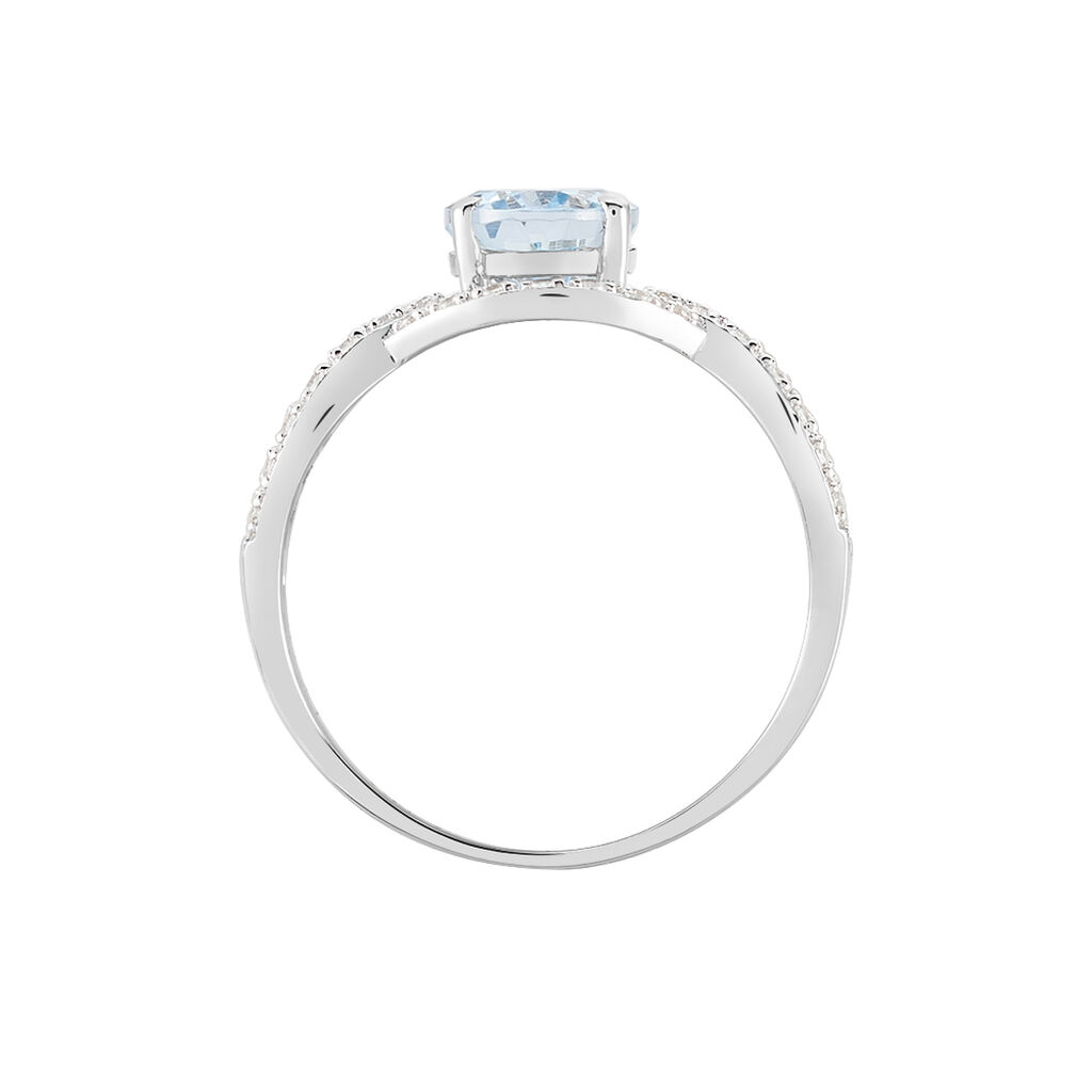 Bague Tina Or Blanc Topaze Et Oxyde De Zirconium - Bagues solitaires Femme | Histoire d’Or