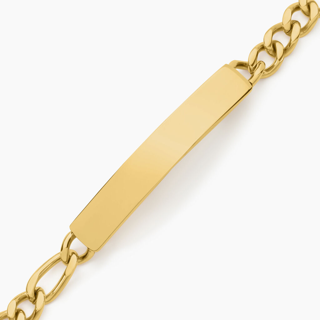 Bracelet Identit&eacute; Jimmy Acier Jaune - F&ecirc;te des p&egrave;res Homme | Histoire d&rsquo;Or