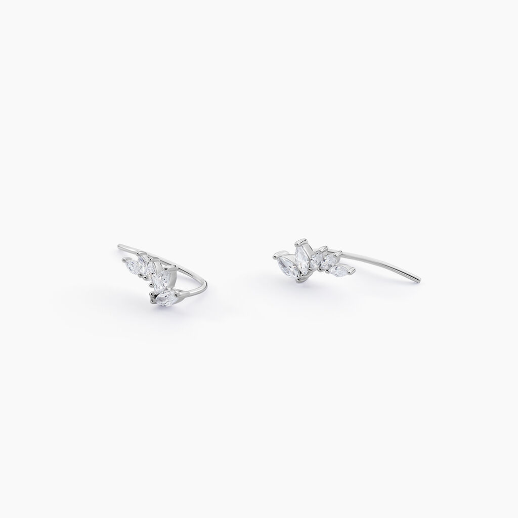 Bijoux D'oreilles Duchesse Argent Blanc Oxyde De Zirconium - Boucles d'oreilles fantaisie Femme | Histoire d&rsquo;Or