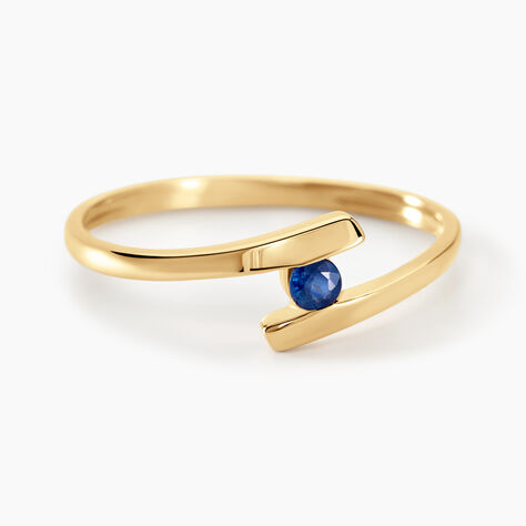 Bague Serti Couteau Or Jaune Saphir - Bagues solitaires Femme | Histoire d’Or