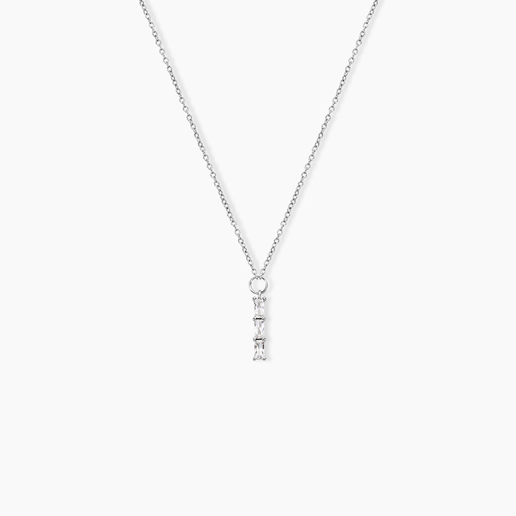 Collier Nikolia Argent Blanc Oxyde De Zirconium - Colliers fantaisie Femme | Histoire d&rsquo;Or