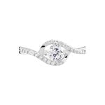 Bague Lines Argent Blanc Oxyde De Zirconium - Bagues solitaires Femme | Histoire d&rsquo;Or
