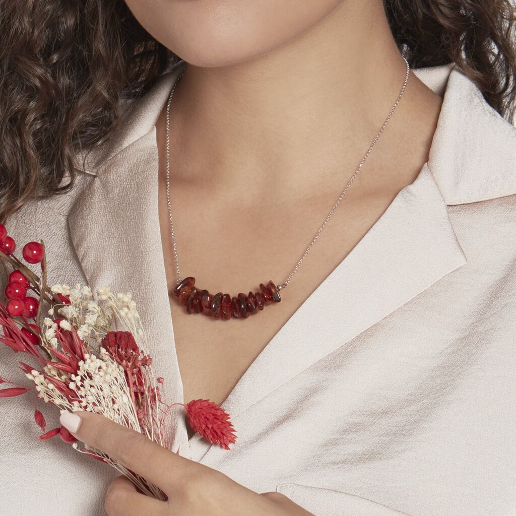 Collier Argent Ursan Ambre - Colliers fantaisie Femme | Histoire d’Or