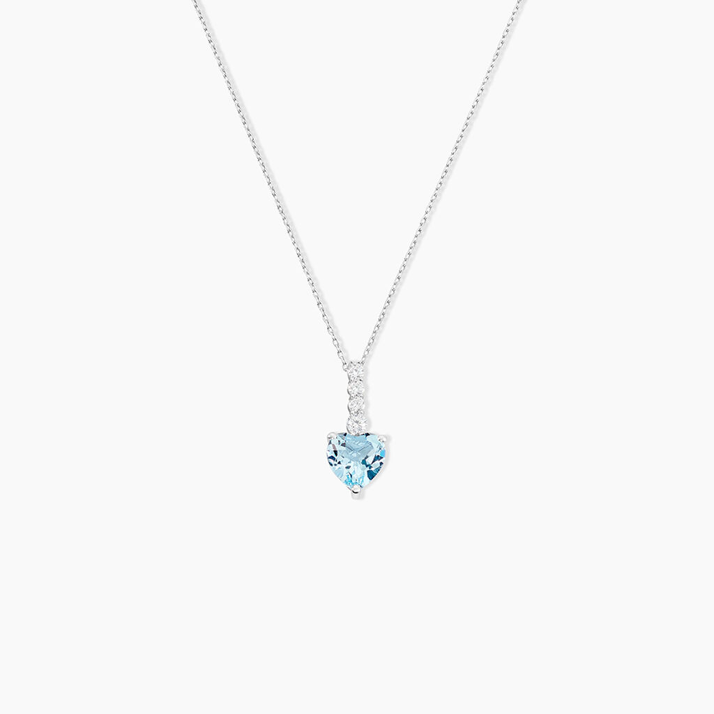 Collier Fany Or Blanc Topaze Et Oxyde De Zirconium - F&ecirc;te des m&egrave;res Femme | Histoire d&rsquo;Or