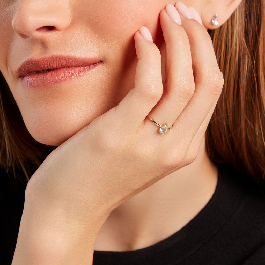 Bague Solitaire Goutte Or Jaune Topaze - Bagues solitaires Femme | Histoire d’Or