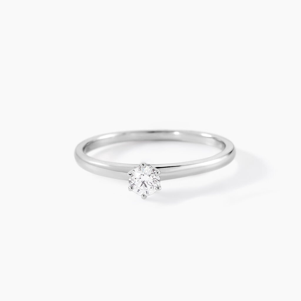 Bague Solitaire Natalia Or Blanc Diamant - Bagues solitaires Femme | Histoire d&rsquo;Or