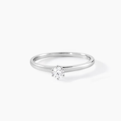 Bague Solitaire Natalia Or Blanc Diamant - Bagues solitaires Femme | Histoire d&rsquo;Or