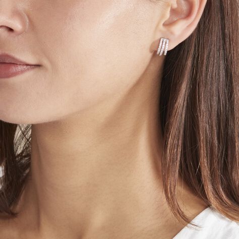 Boucles D'oreilles Pendantes Jachin Argent Blanc Oxyde De Zirconium - Boucles d'oreilles fantaisie Femme | Histoire d’Or