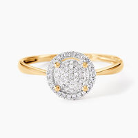Bague Soleil D'hiver Or Jaune Diamant