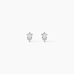 Boucles D'oreilles Puces Almira Argent Blanc Oxyde De Zirconium - Boucles d'oreilles fantaisie Femme | Histoire d&rsquo;Or