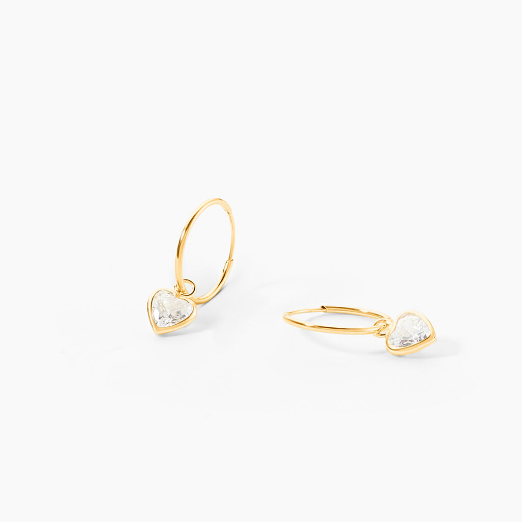 Boucles D'oreilles Chayma Or Jaune Oxyde De Zirconium - Boucles d'oreilles cr&eacute;oles Femme | Histoire d&rsquo;Or