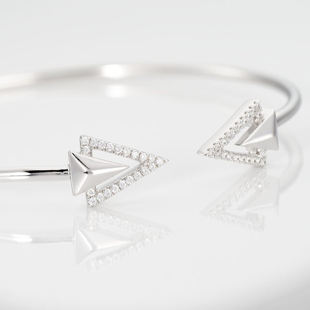 Bracelet Jonc Deva Argent Blanc Oxyde De Zirconium - Bracelets joncs Femme | Histoire d’Or