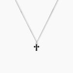 Collier Yahn Argent Blanc Pierre De Synthese - Colliers fantaisie Homme | Histoire d&rsquo;Or