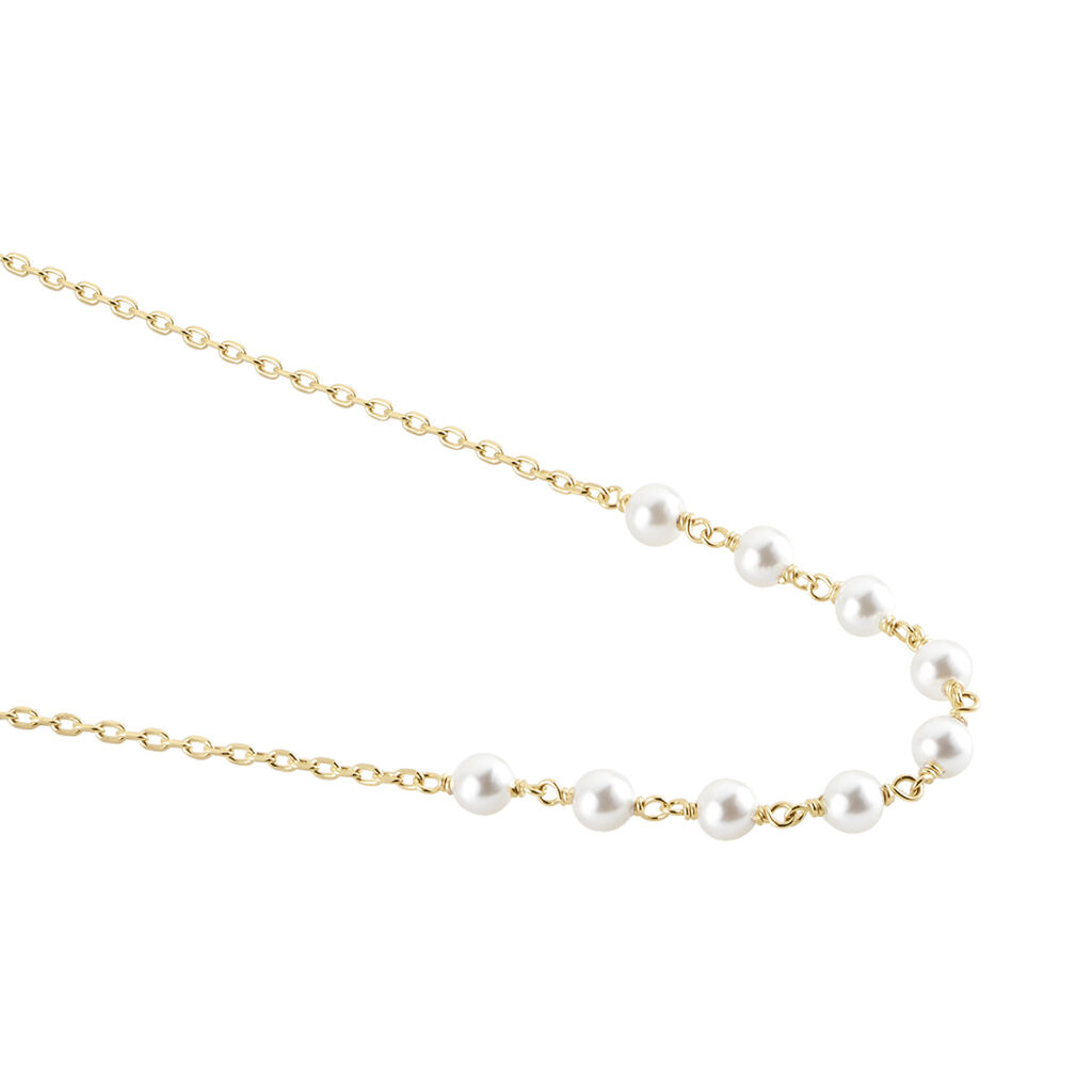 Collier Plaqué Or Jaune Aglaya Perles D'imitation - Colliers Femme | Histoire d’Or