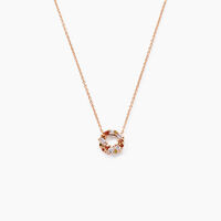 Collier Camelia Argent Rose Oxyde De Zirconium