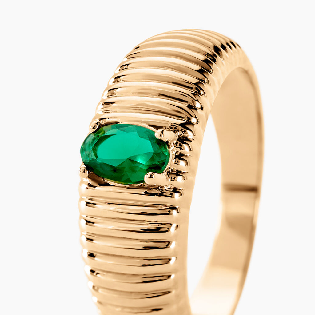 Bague Dune Plaqué Or Doré Verre - Bagues avec pierre Femme | Histoire d’Or