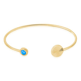 Bracelet Jonc Cartina Plaque Or Jaune Pierre De Synthese - Bracelets fantaisie Femme | Histoire d’Or