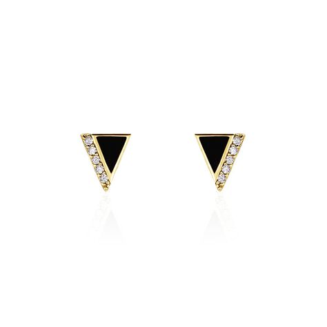 Boucles D'oreilles Puces Seymour Or Jaune Oxyde De Zirconium - Clous d'oreilles Femme | Histoire d’Or