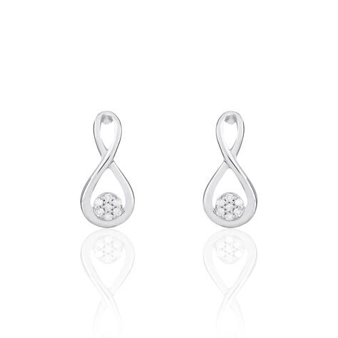 Boucles D'oreilles Puces Shaeen Or Blanc Diamant - Clous d'oreilles Femme | Histoire d’Or