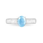 Bague Crista Or Blanc Topaze Et Diamant - Bagues solitaires Femme | Histoire d&rsquo;Or