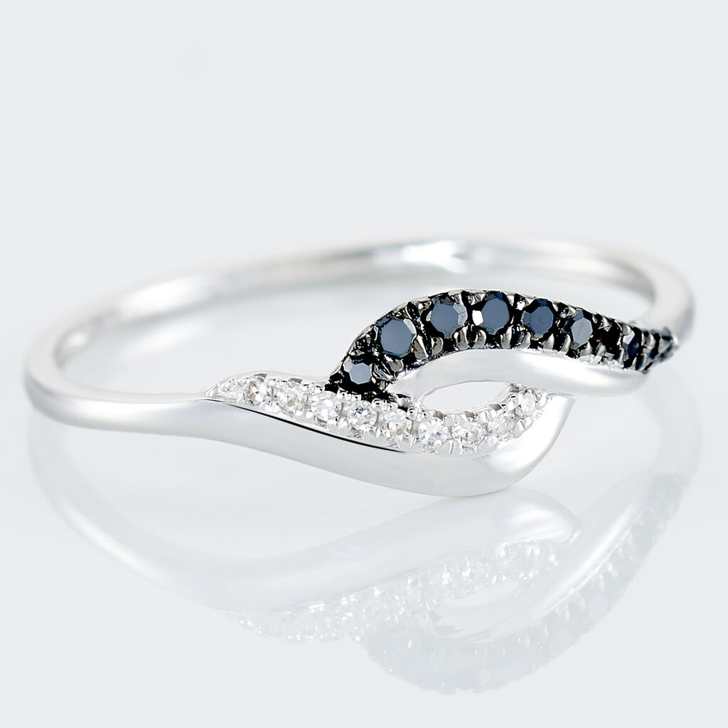 Bague Sculptural Or Blanc Diamant - Bagues avec pierre Femme | Histoire d’Or