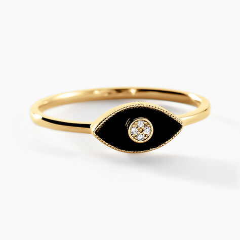Bague Matiasma Or Jaune Onyx Diamant - Bagues solitaires Femme | Histoire d&rsquo;Or