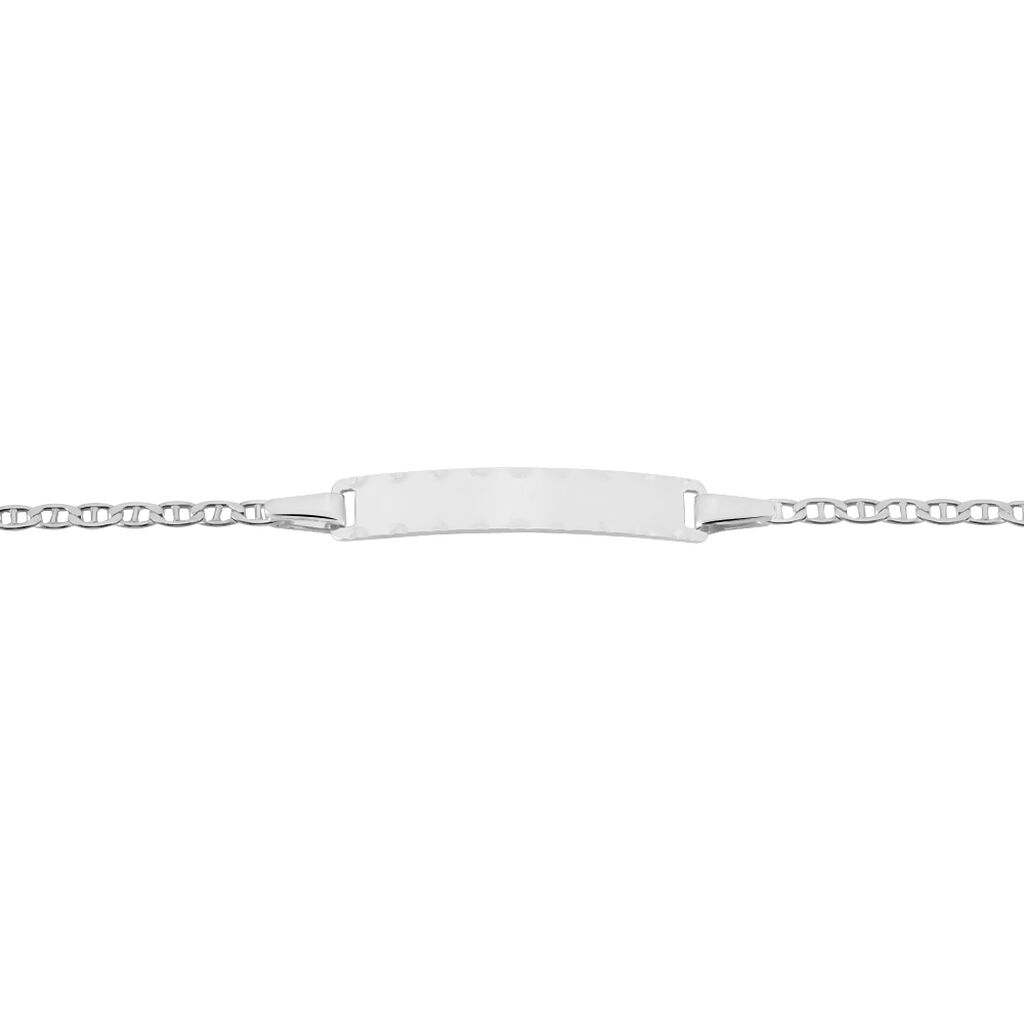 Bracelet Identité Esta Maille Forçat Or Blanc - Bracelets Communion Enfant | Histoire d’Or